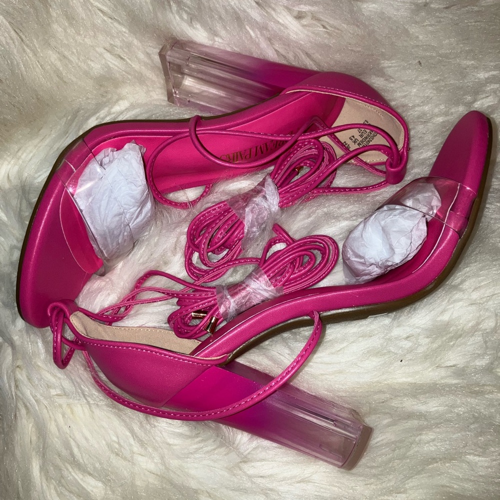 Lace Up Transparent Heel Sandal - Picture 4 of 11